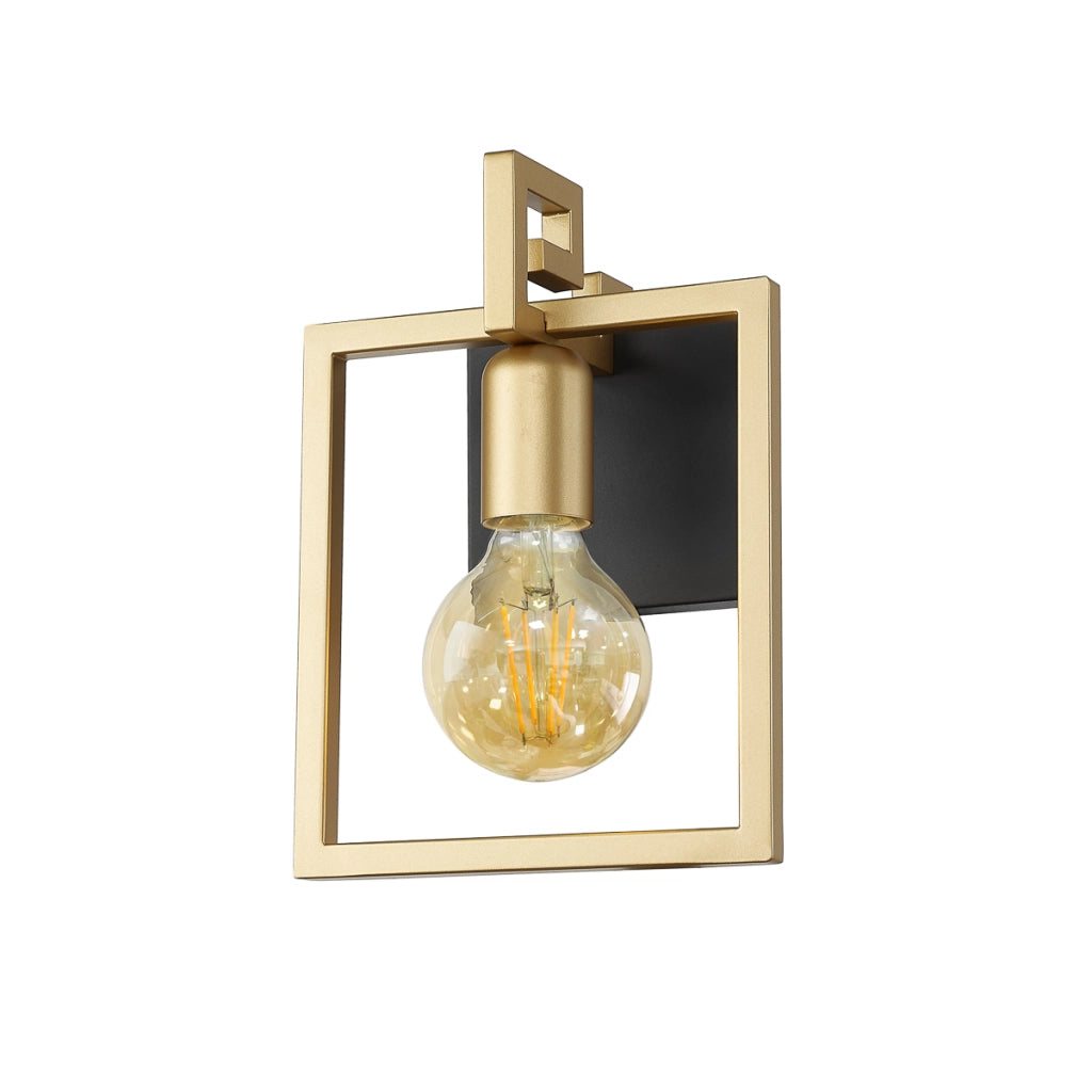Applique glamour Primero a cornice nero-oro E27 60W Italux