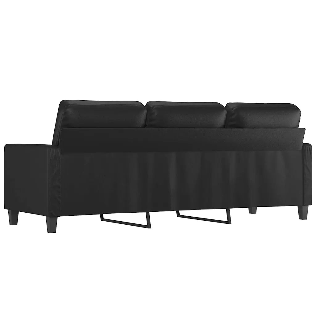 Divano | Divano da soggiorno | Sofa a 3 Posti Nero 180 cm in Similpelle