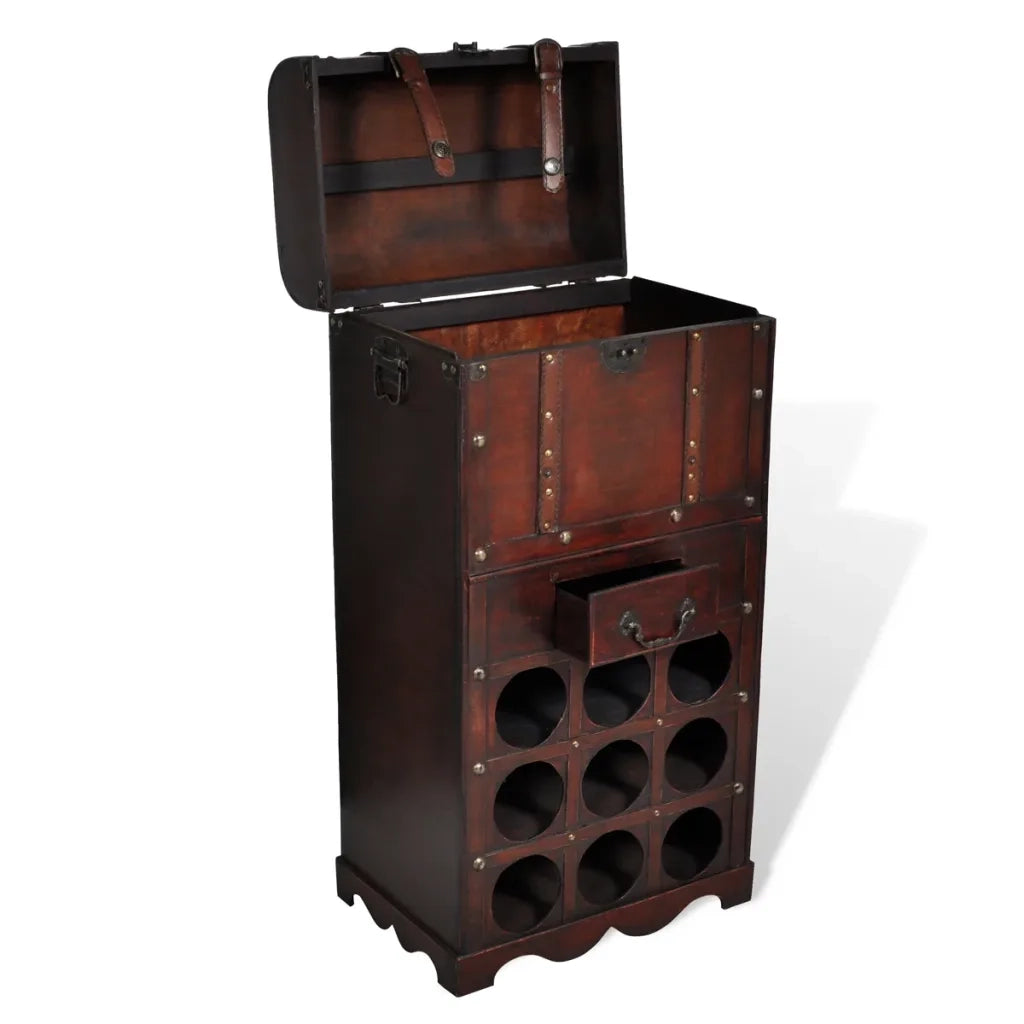 Bottigliera in Legno per 9 Bottiglie con Contenitore CFW9886420