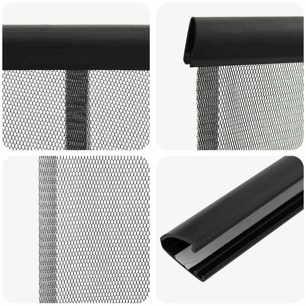 Zanzariera per porta con tenda in rete Nero poliestere CFW9317838