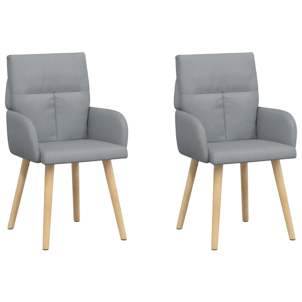 Sedie da pranzo 2 pz Tessuto Grigio Chiaro 60 x 56 x 96 cm 42034358