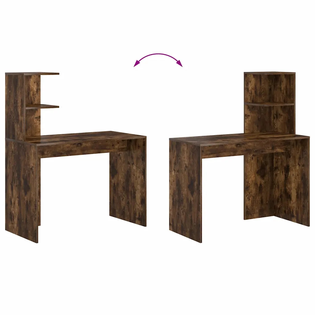 Scrivania | Tavolo da Ufficio Rovere fum¨¦ 102 x 50 x 124 cm Legno multistrato