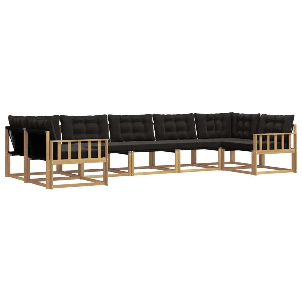 Set di divani da esterno 7 pz Bianco e Nero 3389042