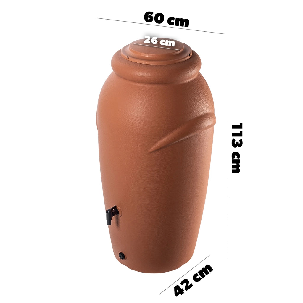 Serbatoio per acqua piovana KADAX 210L + Kit di collegamento al rubinetto e supporto