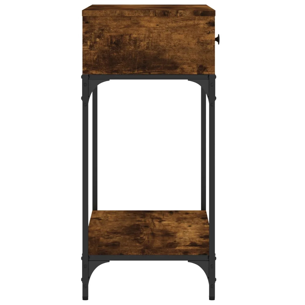 Tavolino Consolle | Tavolo d'Ingresso Rovere Fumo 75x34,5x75cm Legno Multistrato