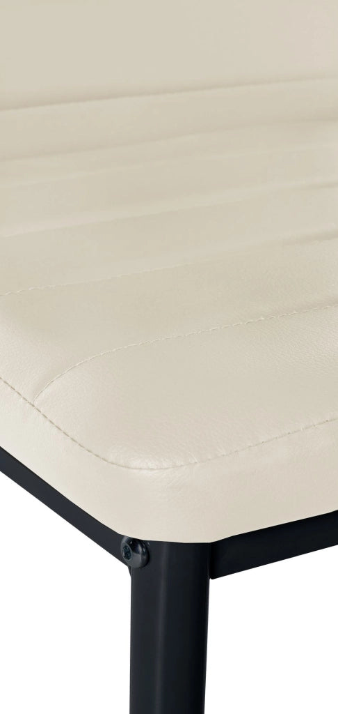 Set di 4 sedie da pranzo Mayfair crema,Finta pelle