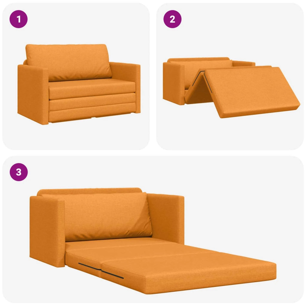 Divano letto 110cm Giallo Scuro Tessuto 4106699