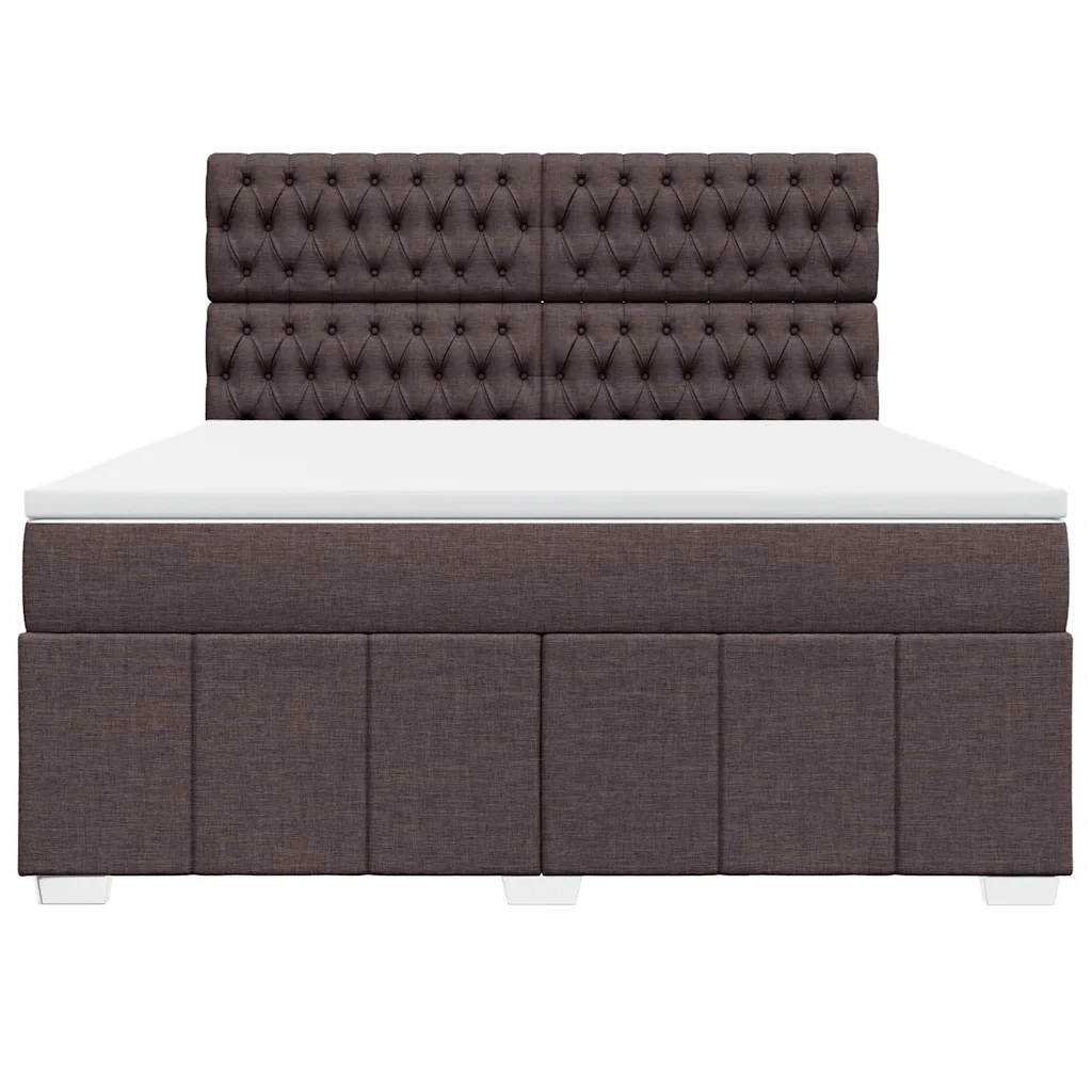 Giroletto a Molle con Materasso Marrone Scuro 180x200cm Tessuto 3294057