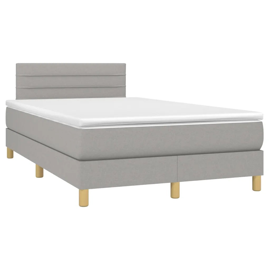 Giroletto a Molle con Materasso Grigio Chiaro 120x200cm Tessuto 3140681