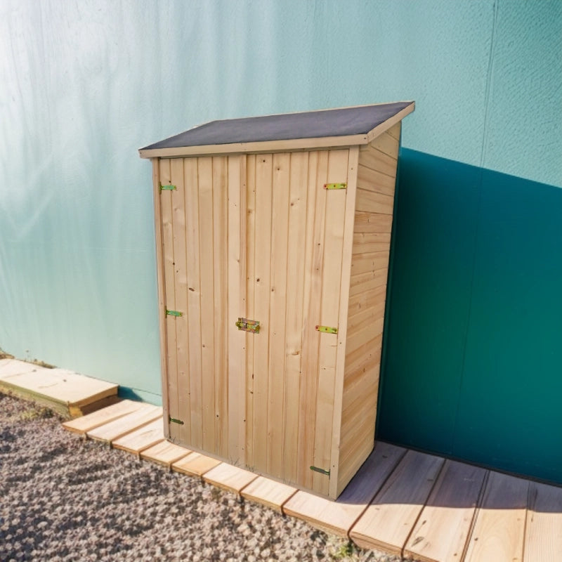 Ripostiglio in legno da giardino con 3 ripiani – 120x60 cm – pannelli 16 mm, pavimento incluso e tetto bitumato – ED1206.01 Foresta