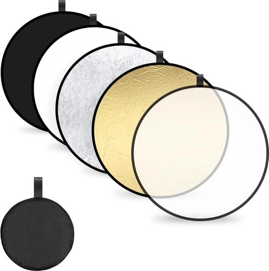 Diffusore riflettore 5-in-1 pieghevole da 60 cm per studio fotografico ritratti selfie video fotografie di matrimonio