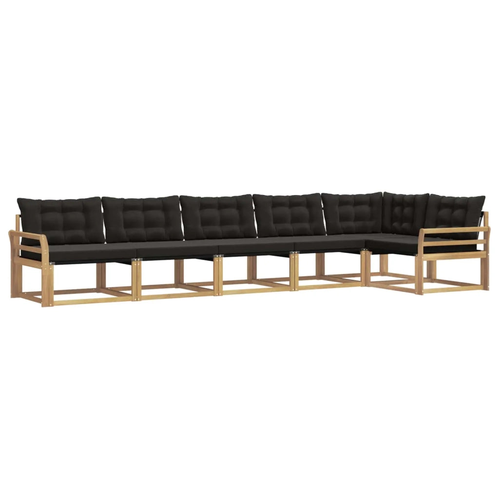 Set di divani da esterno 6 pz Bianco e Nero 3388734