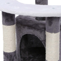 Albero tiragraffi 67 cm grigio/bianco Con sisal, piattaforma, nicchia e pallina