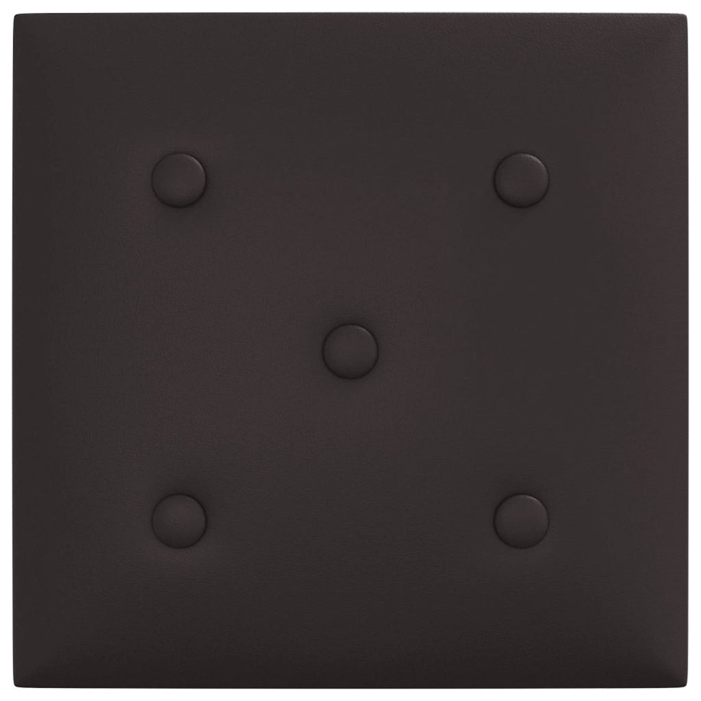 Testiera | Testata da Parete 12 pcs Nero 30 x 30 cm Pelle Sintetica