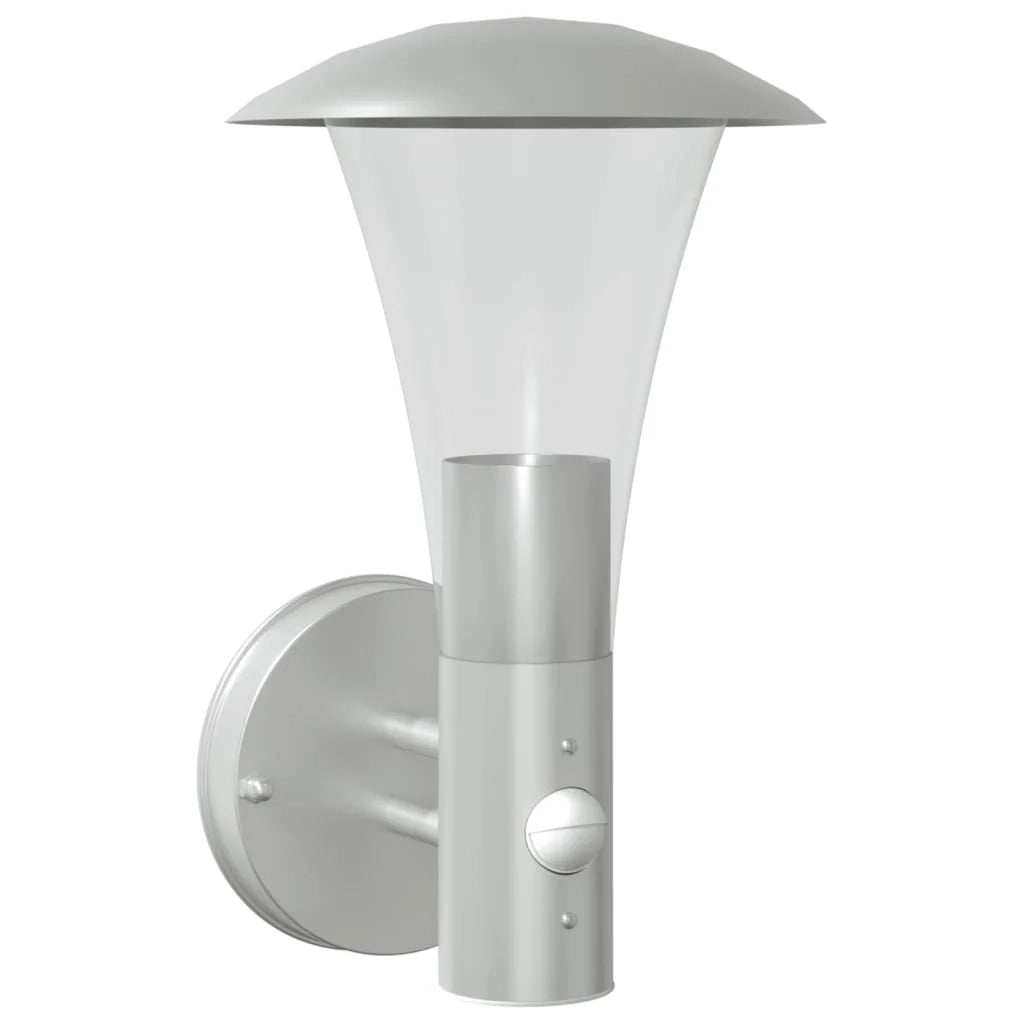 Applique da esterno con sensore a infrarossi 17,5 x 17,5 x 28 cm stile elegante in acciaio inox argento 02_0056557