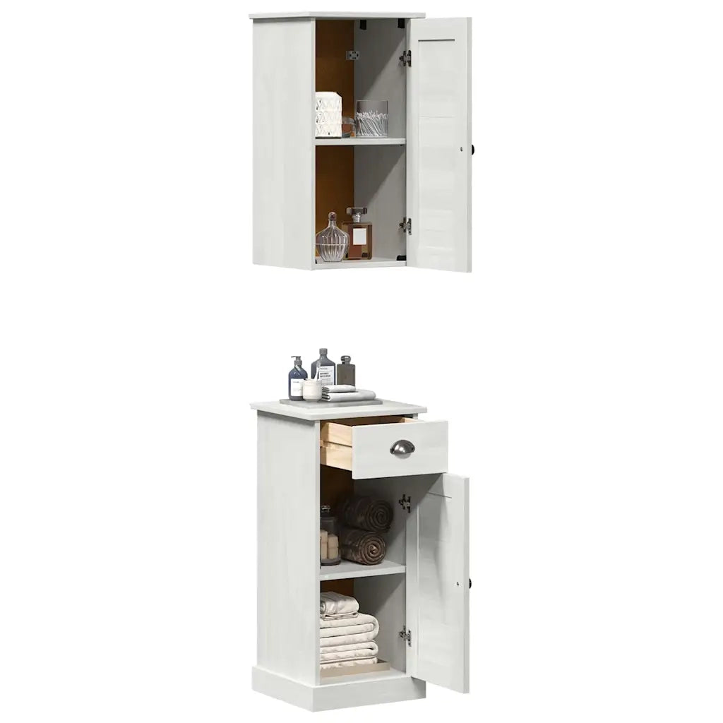 Mobile da Bagno | Armadio da bagno con cassetto VIGO 2 pz Bianco e Bianco Antico