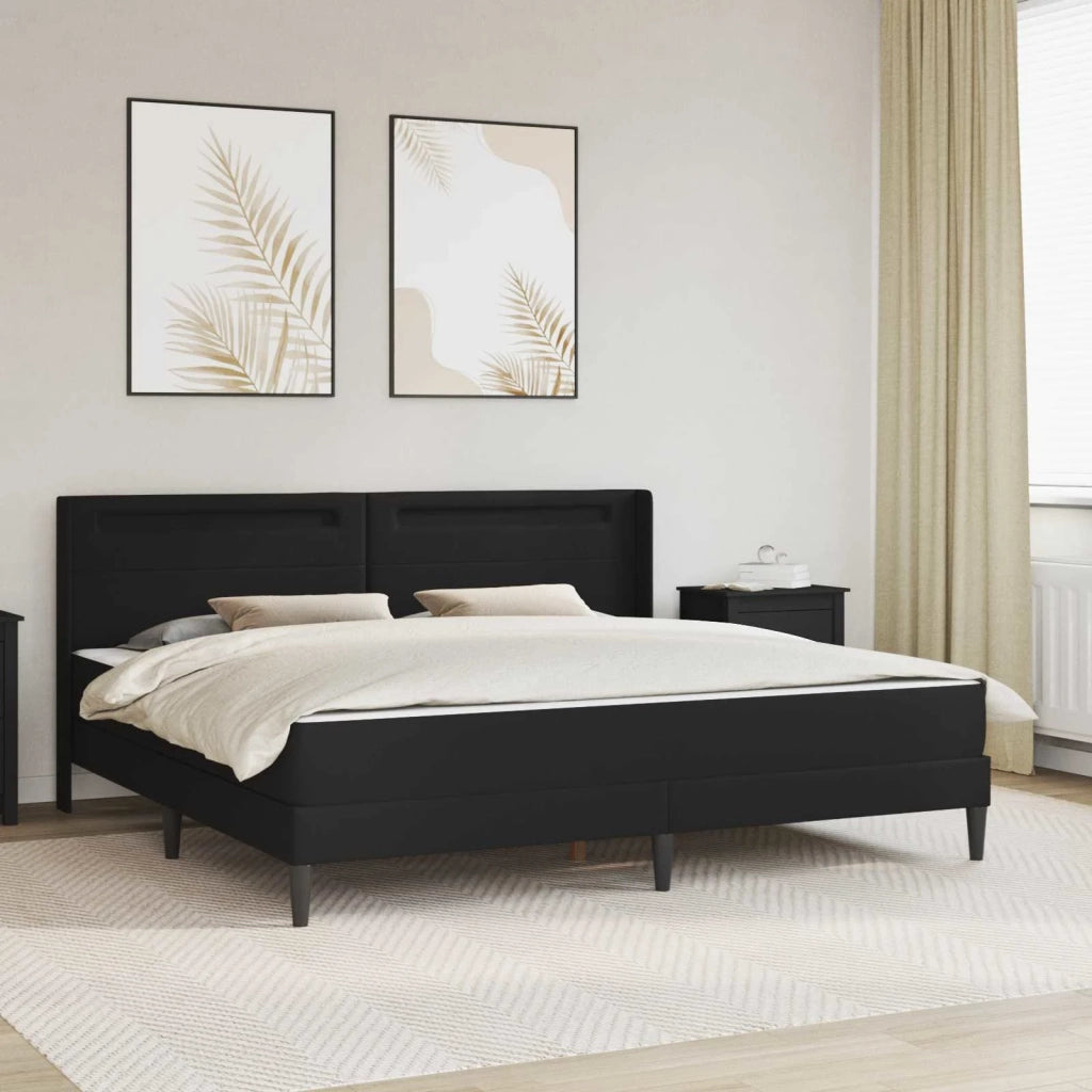 Struttura letto con materasso Nero 180 x 200 cm Similpelle 3414919