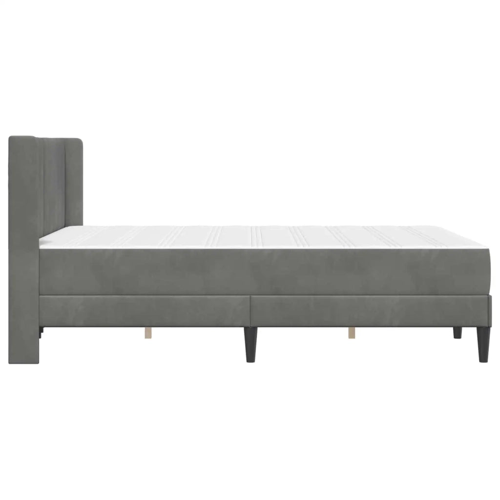 Struttura letto con materasso Grigio Scuro 140 x 190 cm Velluto