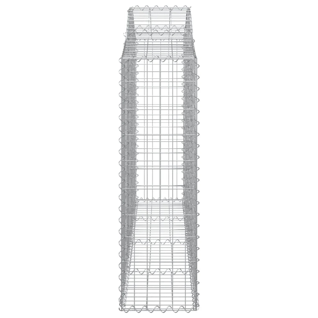 Set di 8 gabbioni ad arco per recinzione gabbia o muro di contenimento 200 x 30 x 100/120 cm ferro zincato argento 02_0041153