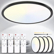 Lampada a LED a Soffitto Rotonda Dimmerabile (4-Pack) - 24W, 3200LM, Nero, IP54 - Temperatura di Colore Regolabile