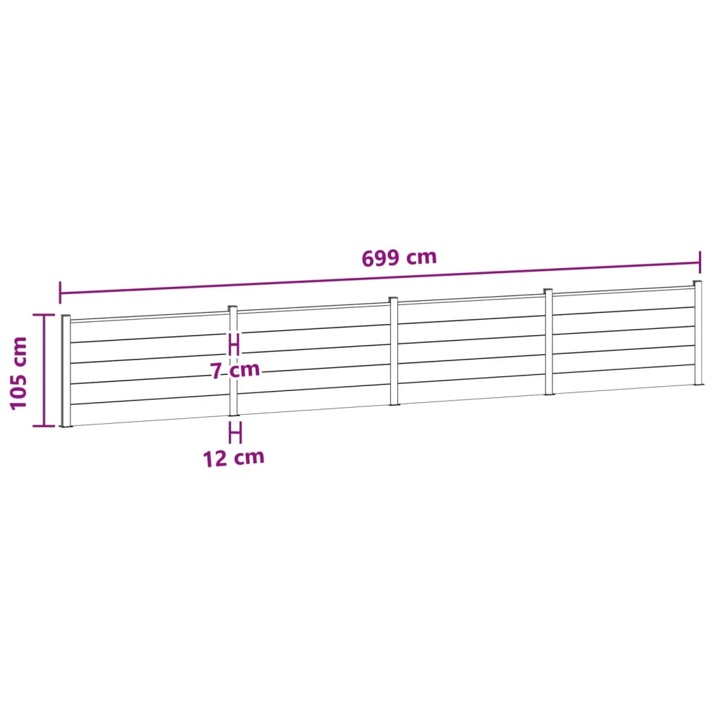 Pannello di Recinzione 4 pcs WPC e Alluminio Nero 3429450