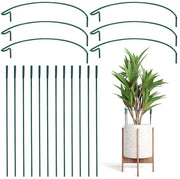 Sostegni a forma di semicircolo per piante da giardino - robuste supporti metallici per fiori - 6 pezzi - 35 x 20 cm