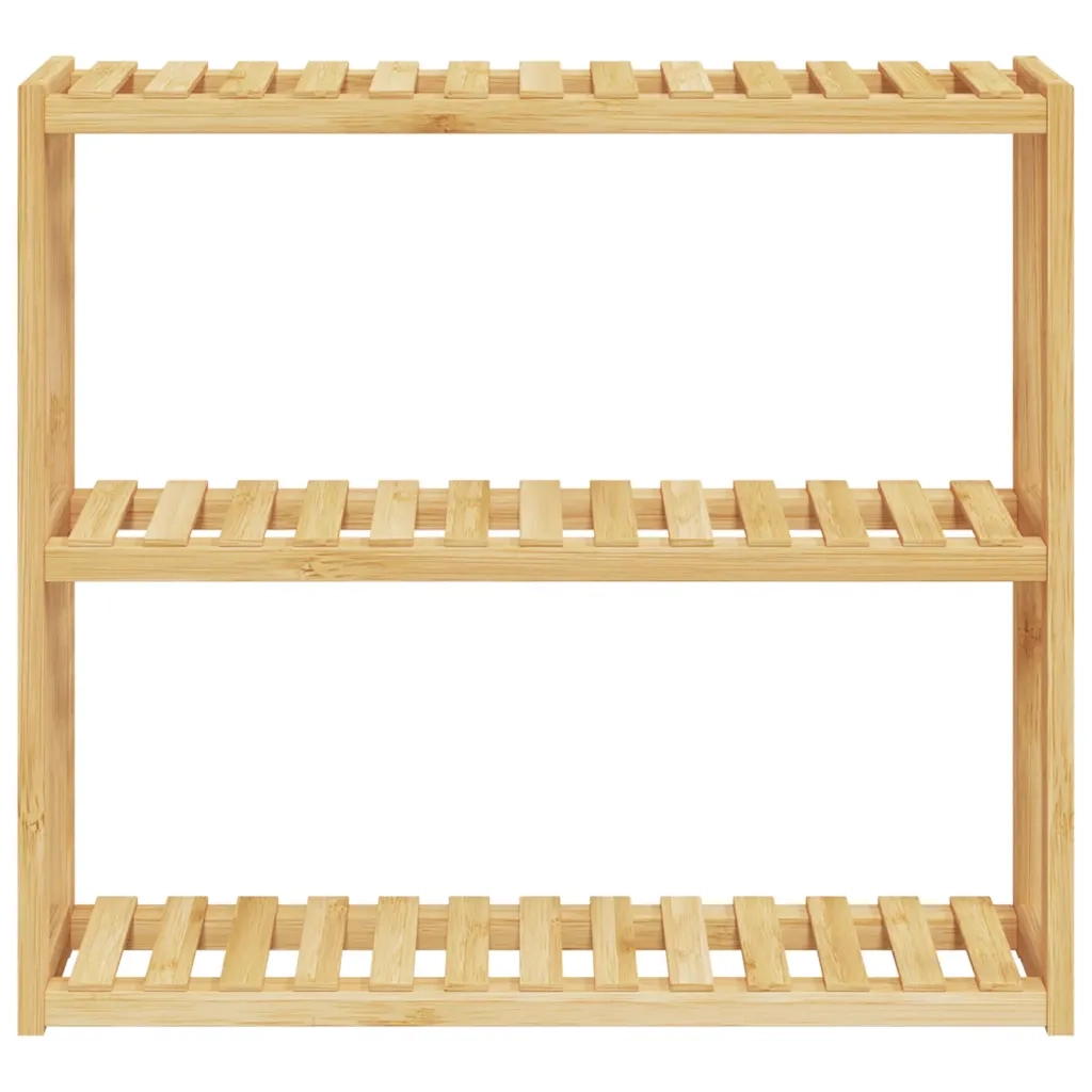 Mensola da Bagno 3 Ripiani Montaggio a Parete 60x15x54cm Bambùcod mxl 108361