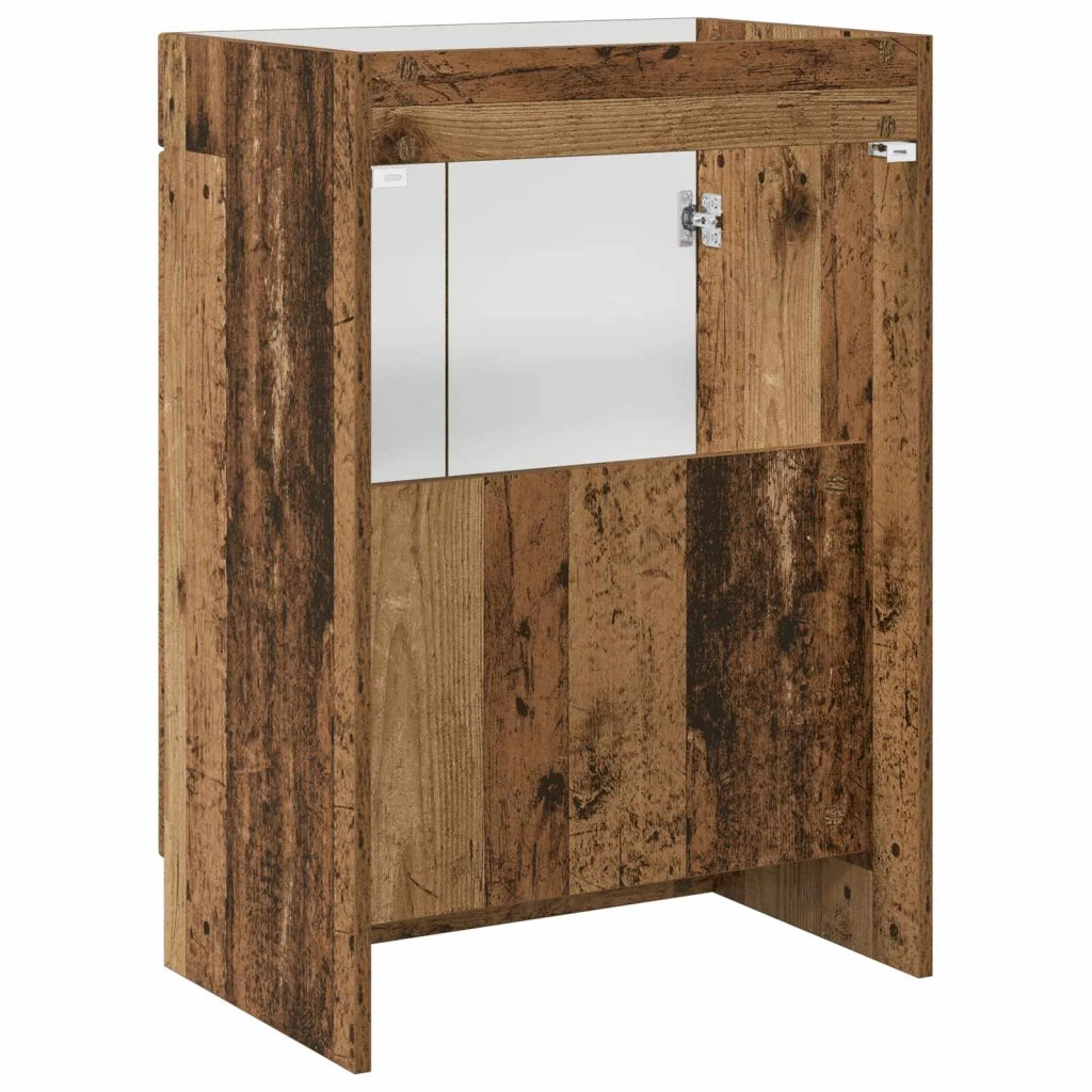 Mobiletto da bagno sotto il lavello Legno antico 890112