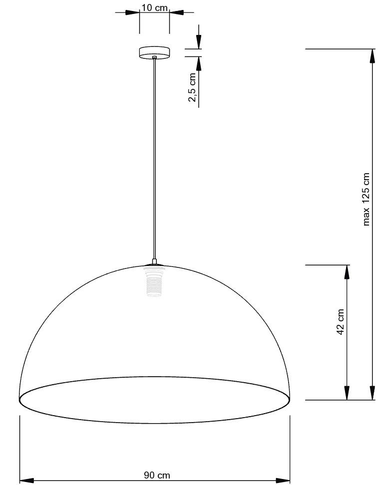 Lampada a sospensione Sfera bianco oro Ø90 E27 Sigma