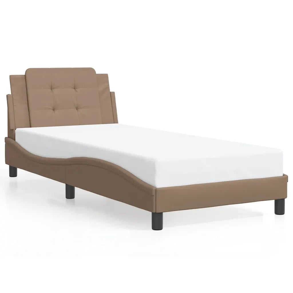 Giroletto senza Materasso-Struttura Letto Zadar Cappuccino 80x200 cm in Similpelle