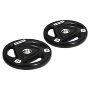 SET DI 2 DISCHI PESI IN ACCIAIO CON RIVESTIMENTO IN GOMMA PER BILANCIERE 20 KG