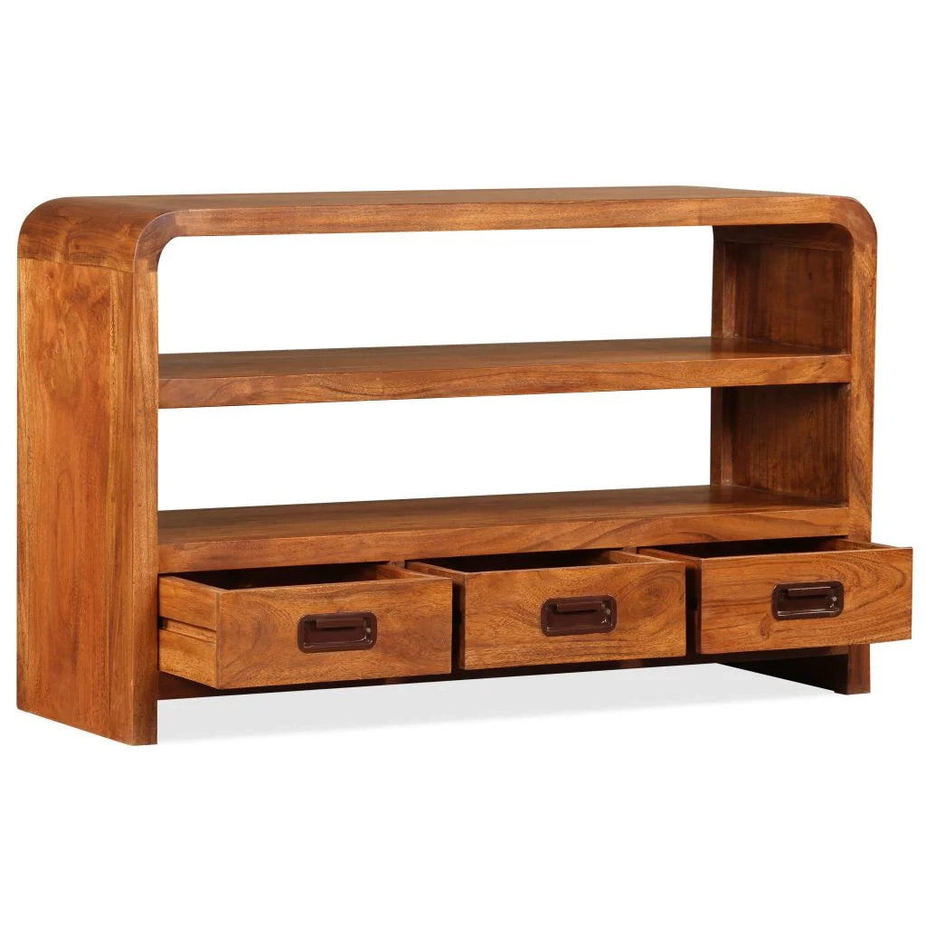 Mobile TV/credenza pratico e di design in legno massello con finitura sheesham 90 cm 2502165