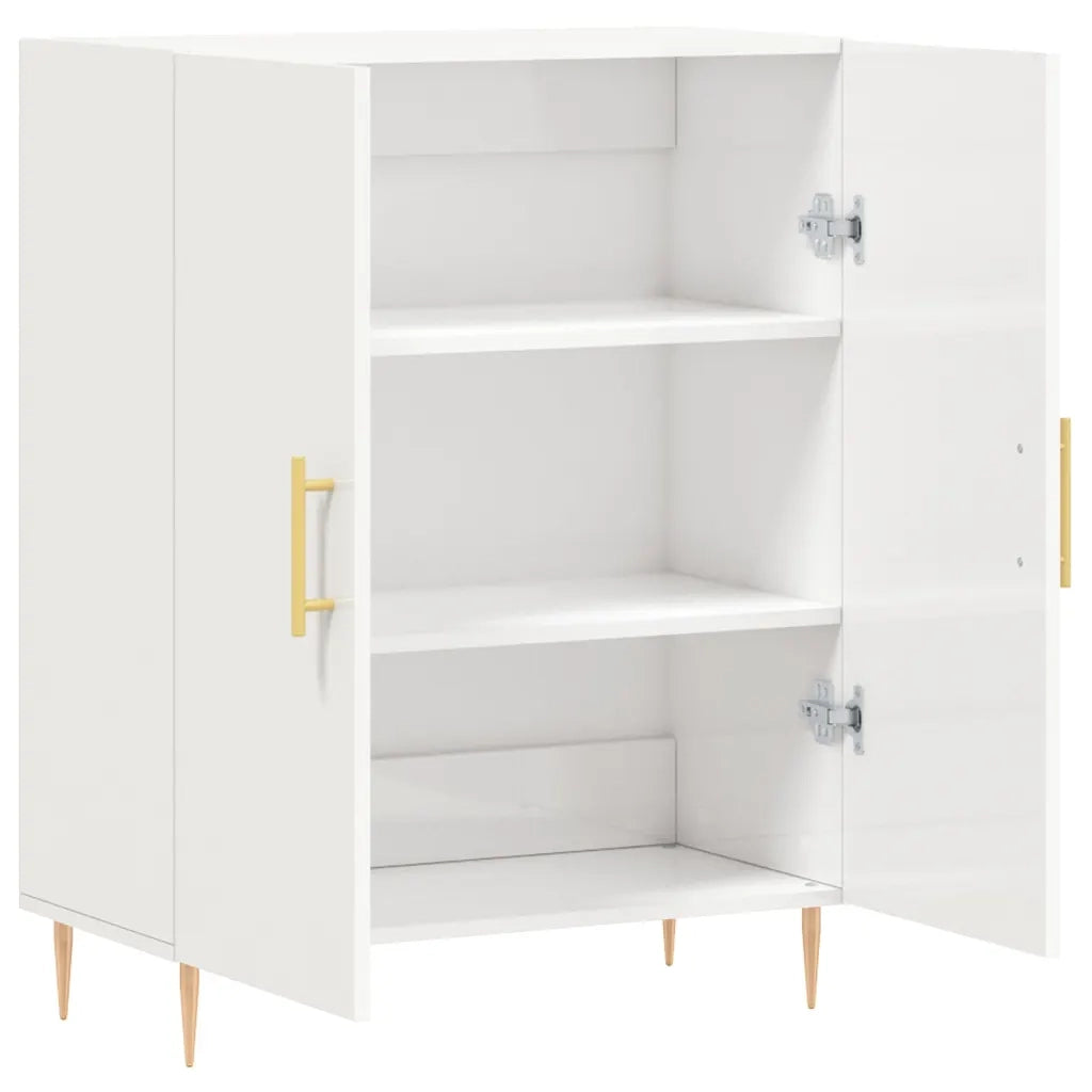 Credenza-Buffet-Armadio da cucina 69,5x34x90 cm in Legno Multistrato Bianco Lucido 667669