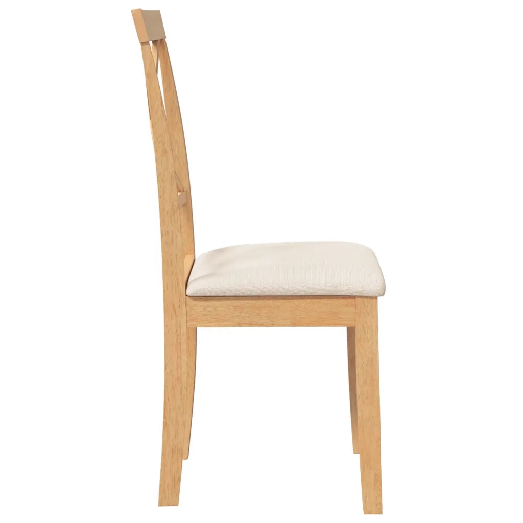 Sedie da Pranzo con Cuscini 2 pz in Legno Massello di Hevea