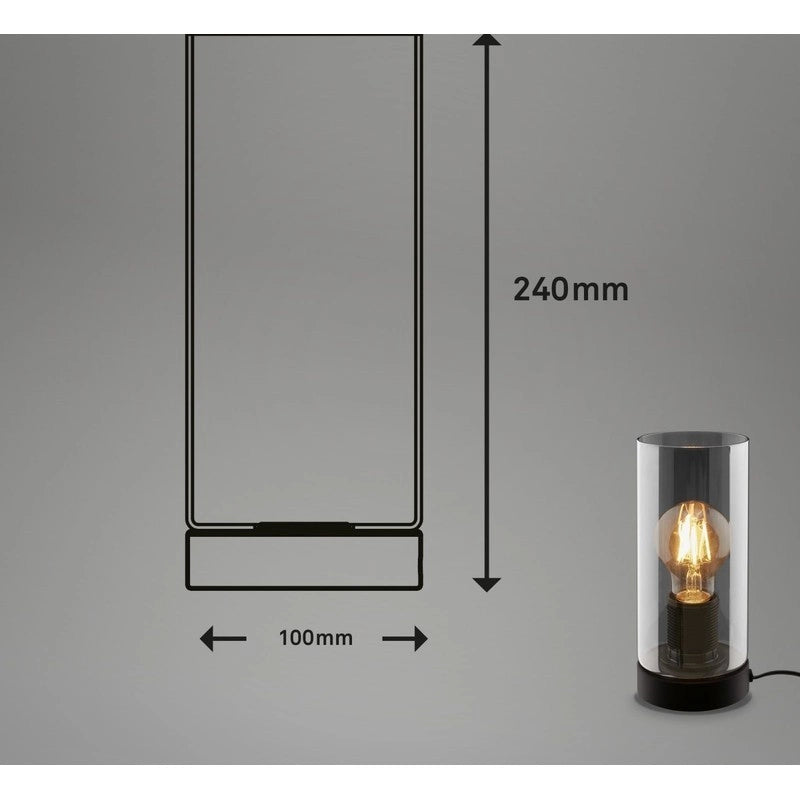 Lampada da tavolo Fumi E27  h 23,5 cm nero
