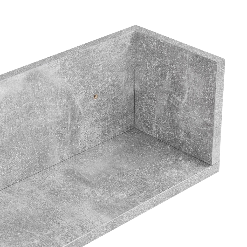 Set di 2 eleganti mensole da parete mensole di design sospese capacità di carico 8 kg pannello di particelle rivestito in melamina 75 x 17 x 17 cm grigio 03_0005757
