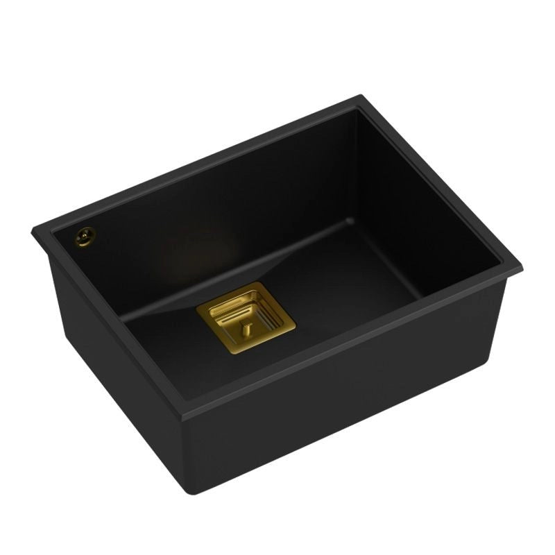 Lavello In Granito David 50 Black Tappo acciaio