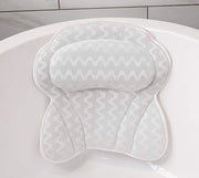 Cuscino per Bagno - Cuscino per Spa - Cuscino per Relax - Cuscino per Bagno con Supporto Cervicale - 42x44cm - con Appoggio Anti Slip - Bianco - per Bagno e Jacuzzi - accessori per Bagno