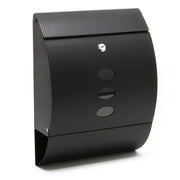 Cassetta postale di design da parete con scomparto per giornali acciaio zincato 32 x 40 x 12 cm nero 16_0000081