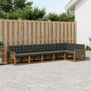 Set di divani da esterno 6 pz Naturale e Nero 3381452