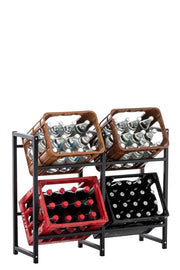 Scaffale Porta Casse di Bibite Lennert per 4 casse,nero