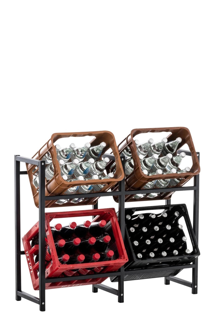 Scaffale Porta Casse di Bibite Lennert per 4 casse,nero