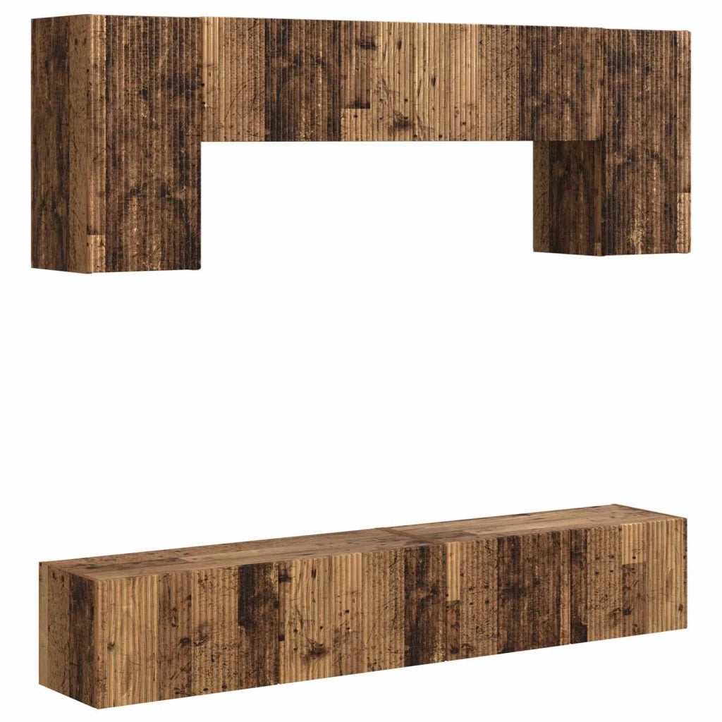 Set mobile TV 4 pcs Legno vecchio Legno multistrato