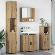 Set di mobili per il bagno con porta 4 pcs Rovere artigianale 3392972