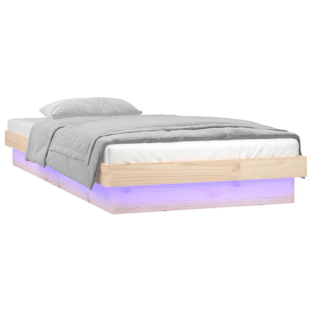 Giroletto con LED-Struttura Letto 75x190 cm Small Single in Legno Massello 779619
