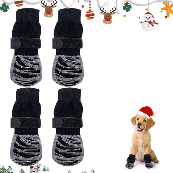 Pantaloni Antiscivolo per Cani - 4 Pezzi - Molli e Respiranti - Protezione alle Zampe - Adattabili - Idonei per l'Uso Interno - Calze per Animali
