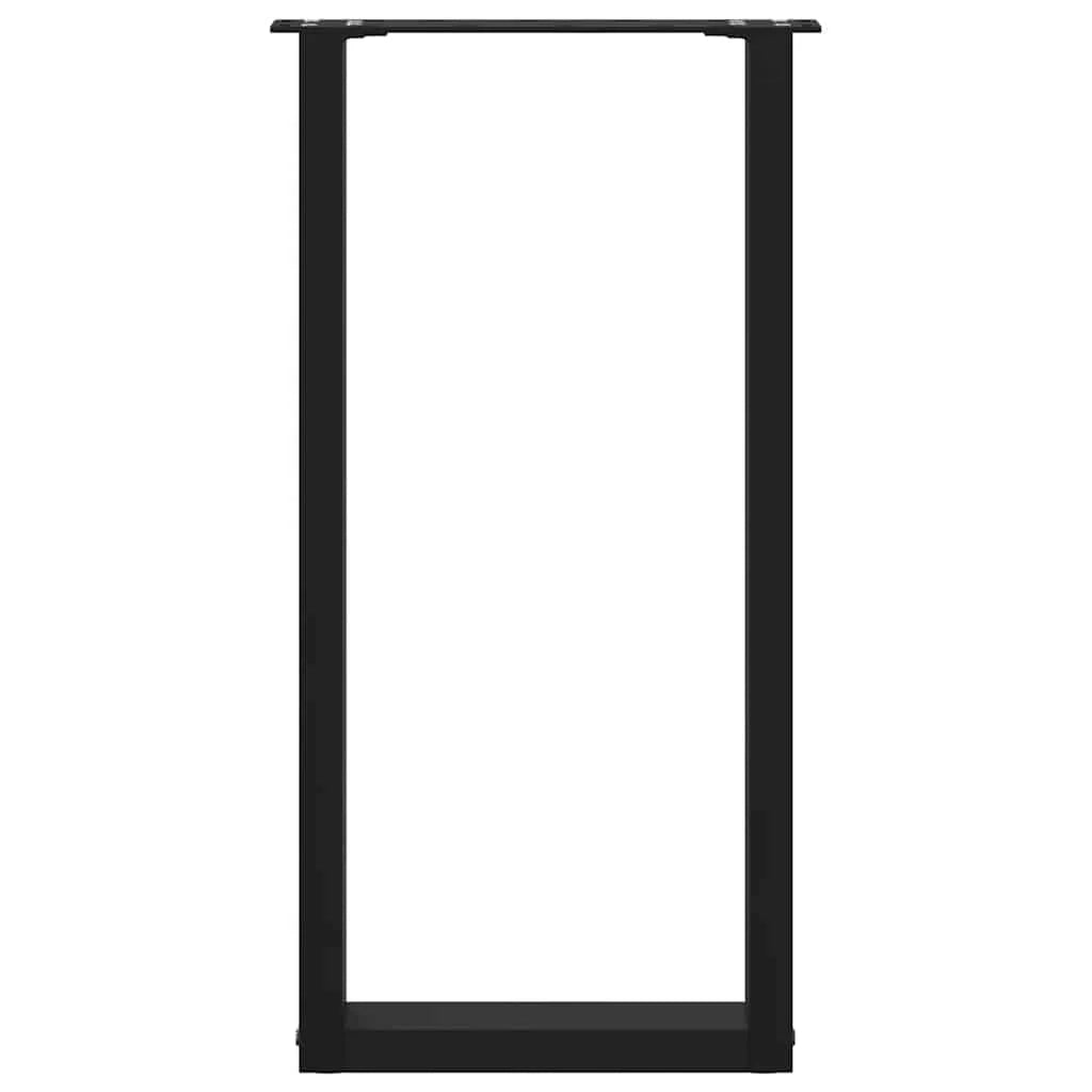 Set di 2 gambe regolabili per consolle a U 28 x 73 cm in acciaio nero 02_0057408