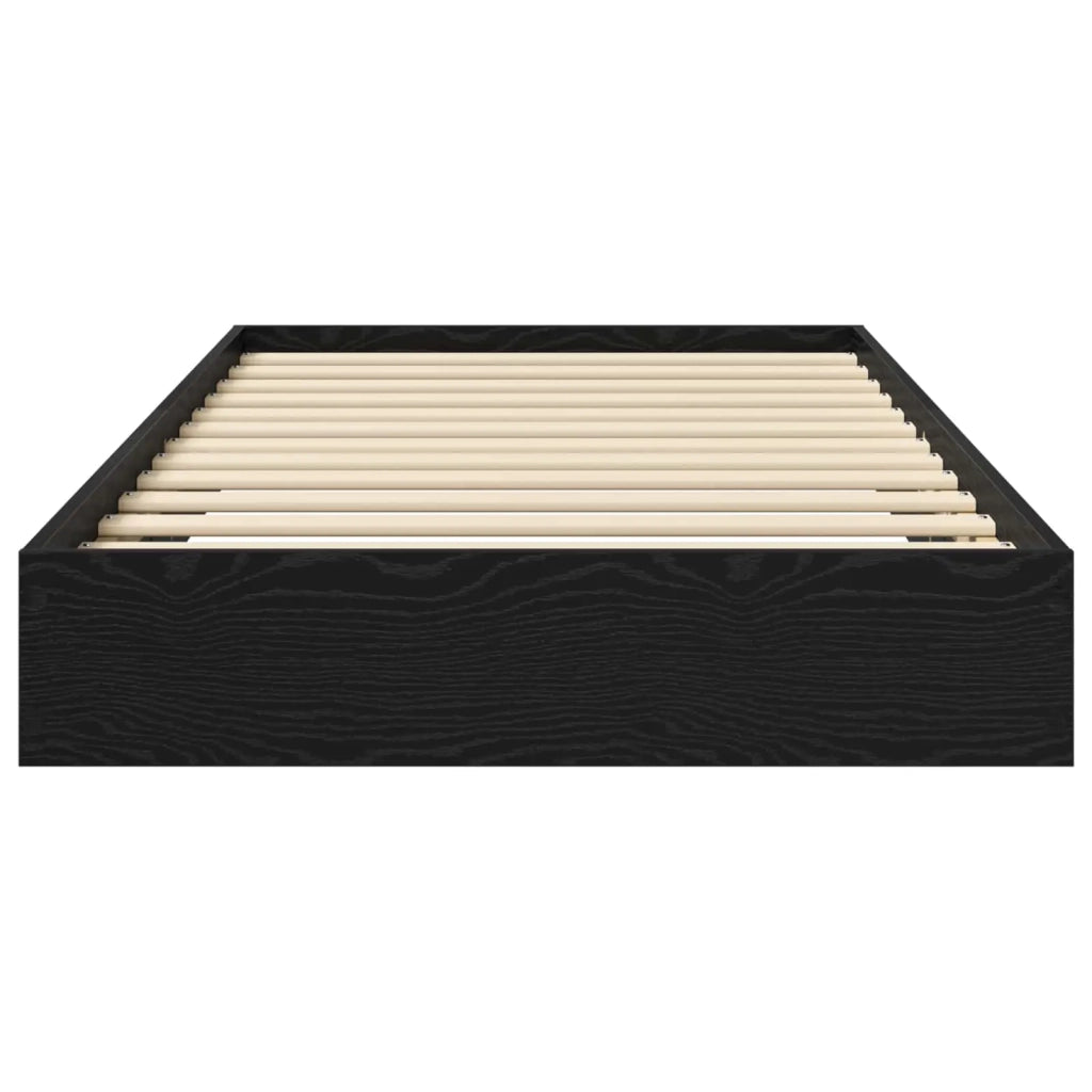 Struttura letto a pavimento-Giroletto Rovere Nero 80 x 200 cm 558816