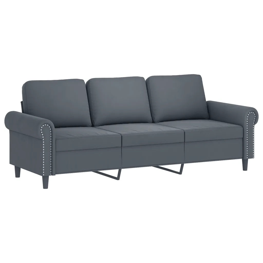 Set di Divani 2 pz con Cuscini Grigio Scuro in Velluto 3202251