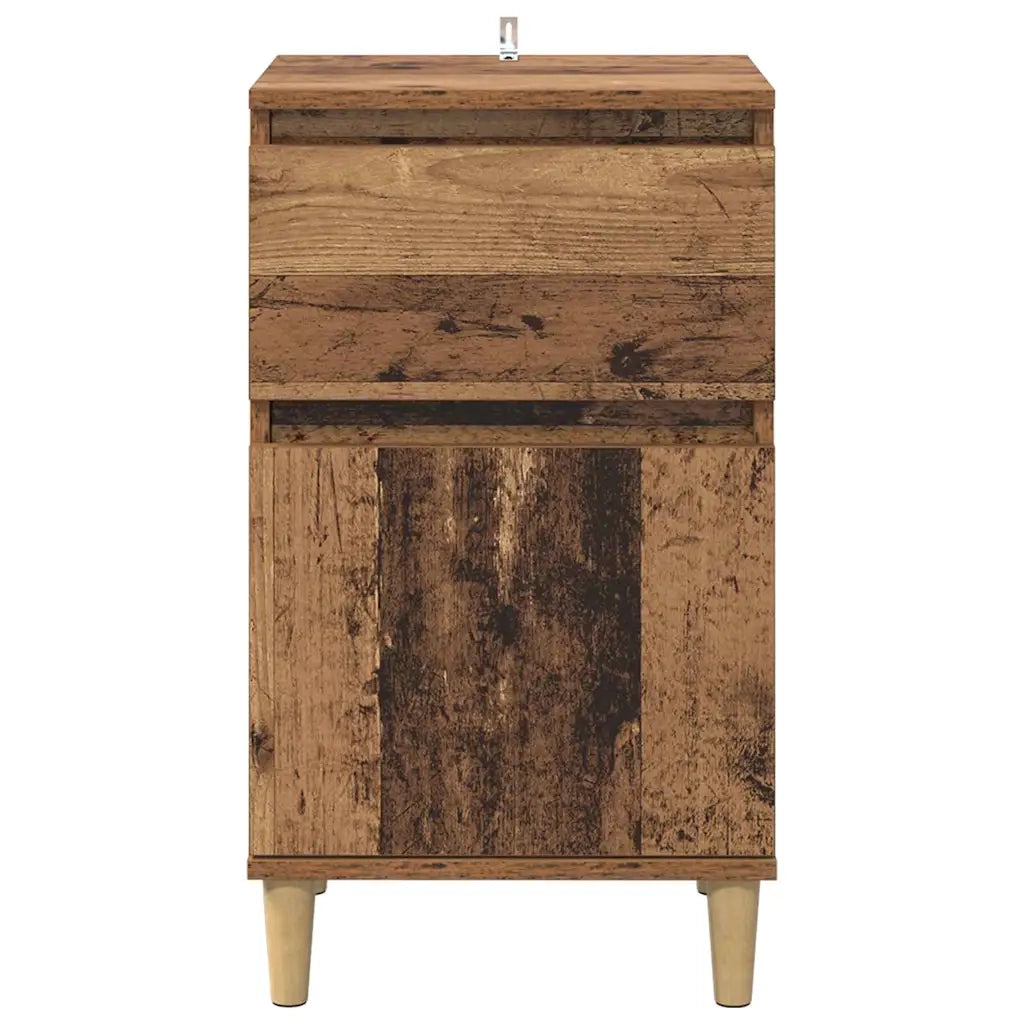 Armadio da Notte con cassetto Legno vecchio 40 x 35 x 70 cm
